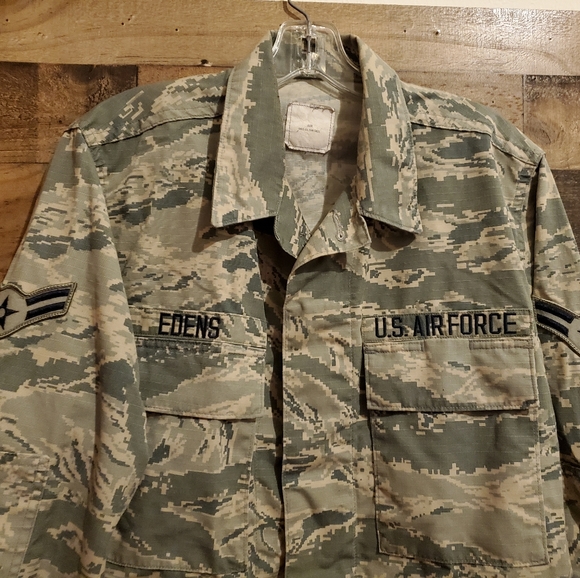 US Air Force Camo Uniform Jacket/Shirt Button Up Size 40R - Picture 11 of 13